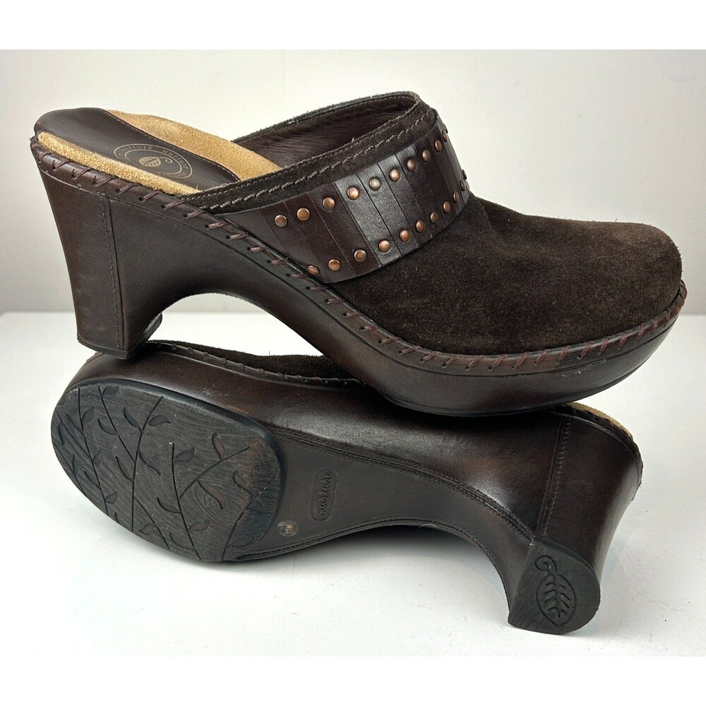 Nurture Windmill Mules Clogs Slip On Shoes Brown Suede Studded Womens Size 11 M
